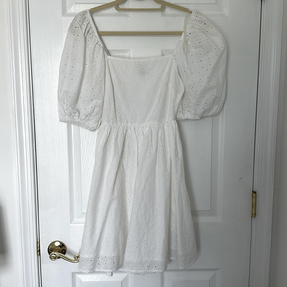 White eyelet dress